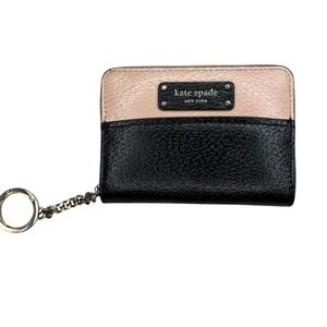Kate Spade New York Colorblock Small Keychain Wallet Leather Zip Around